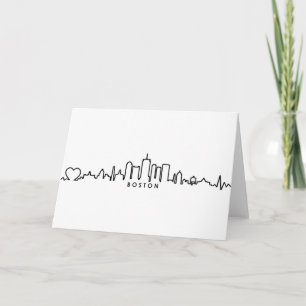 Carte BOSTON Massachusetts USA City Skyline Silhouette