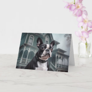 Carte Boston Terrier Halloween Épouvantable