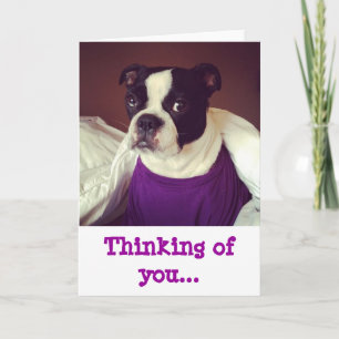 Carte Boston Terrier-Pensant à vous