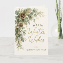 Botanica Hiver Élégant Vœux Chaleureux d'Hiver