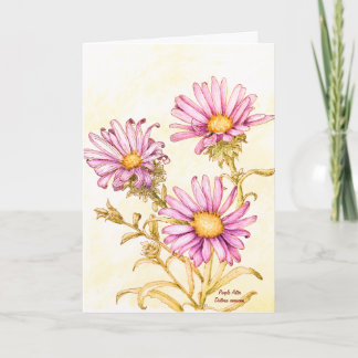Carte Botanical wildflower watercolor, blank inside