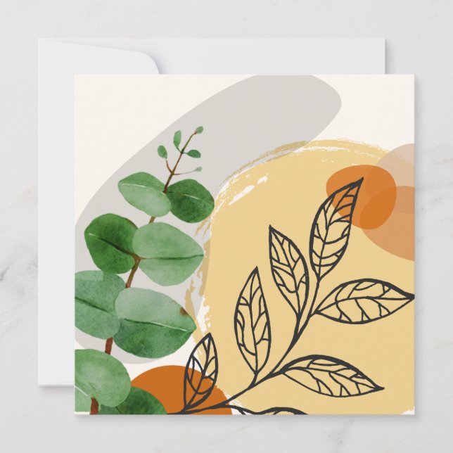 Carte Botanique Boho Green Orange (Devant)