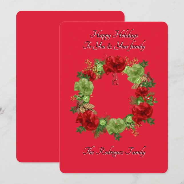 CARTE BOTANIQUE DE NOËL BOHO (Devant / Derrière)