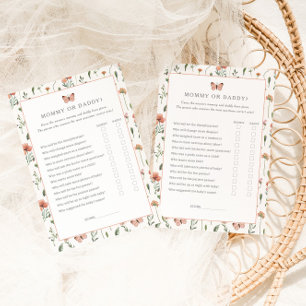 Carte Botanique Fleur sauvage douche maman ou papa jeu