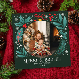 Carte Botaniques d'hiver Ornement Photo de Noël
