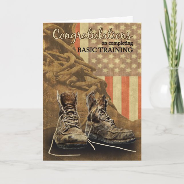 Carte Bottes de combat de félicitations de formation de (Devant)