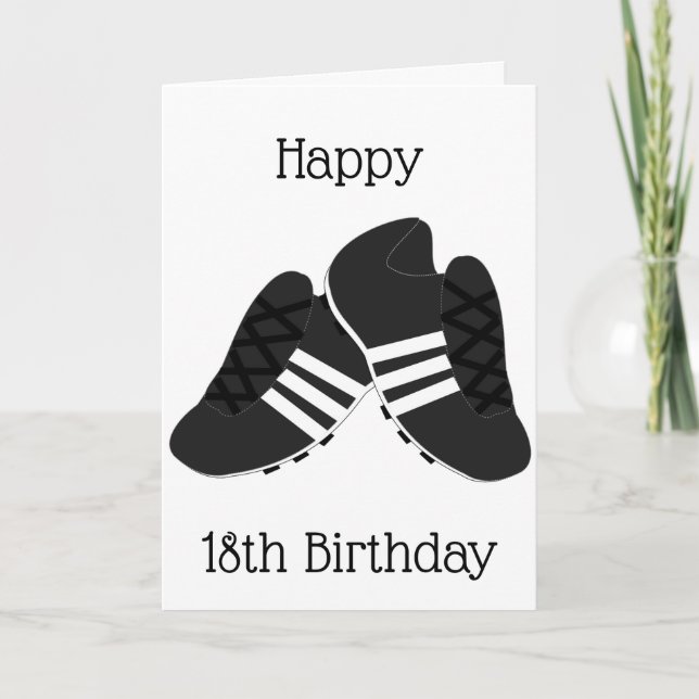 Carte Bottes de football Personnalisées 18e anniversaire (Devant)