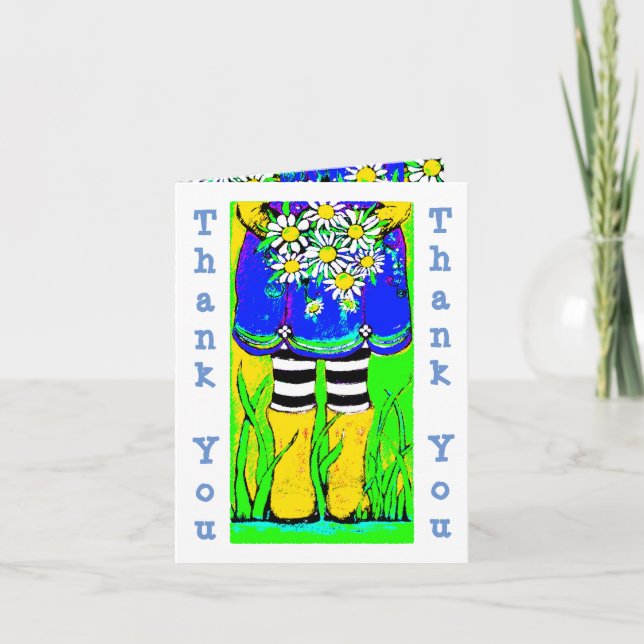 Carte Bottes de pluie jaune Merci de printemps (Devant)