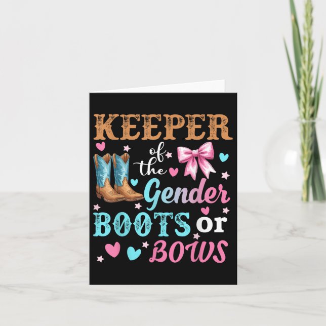 Carte Bottes Ou Bows Gardien Du Sexe Révélation Du Sexe  (Devant)
