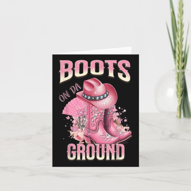 Carte Bottes Roses Sur Da Grace Western Cowgirl Casquett (Devant)