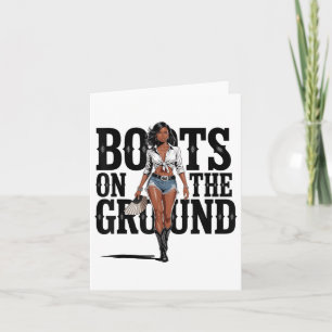 Carte Bottes Sur Le Sol Black Cowgirl Melanin Femmes