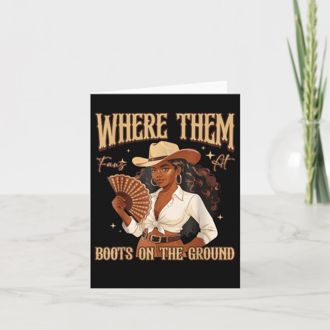 Carte Bottes Sur Le Terrain Boot Cowboy Western Cowgirl  (Devant)