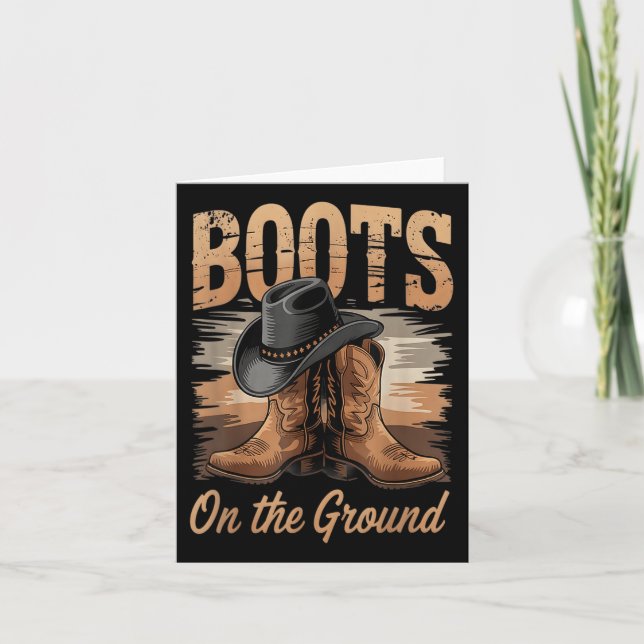 Carte Bottes Sur Le Terrain Cowgirl Line Danse Femmes Ho (Devant)