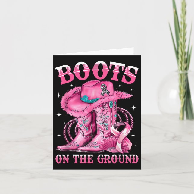 Carte Bottes Sur Le Terrain Cowgirl Western Breast Cance (Devant)