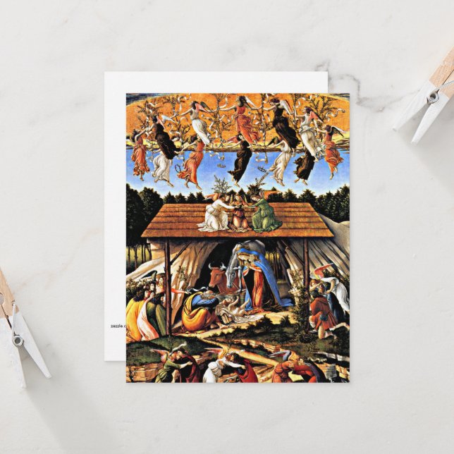 Carte Botticelli - La Nativité Mystique (Devant/Arrière en situation)
