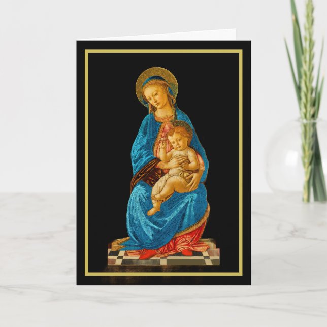 Carte Botticelli Madonna et l'Enfant Enthronés (Devant)