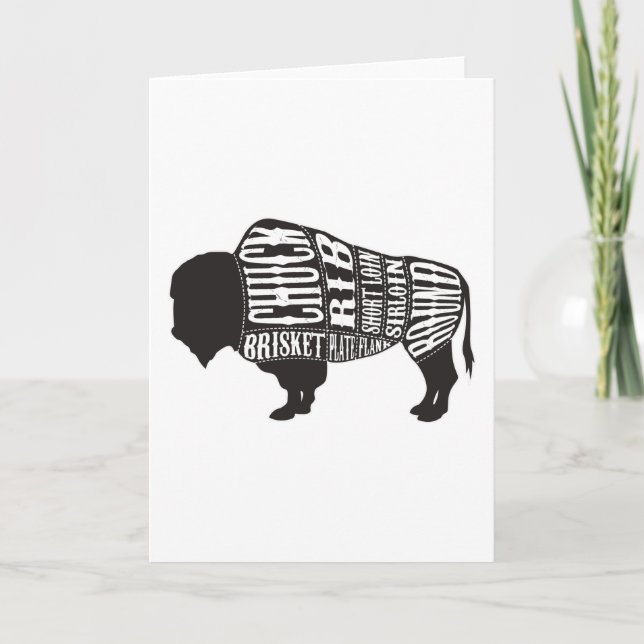 Carte Boucher De Bison Coupe Des Morceaux De Viande (Devant)
