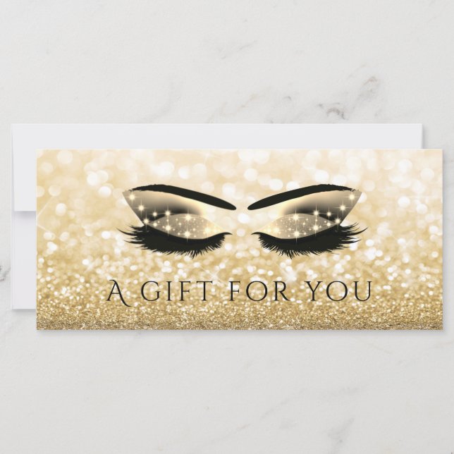 Carte Boucles d'or glittery de luxe et sourcils (Devant)