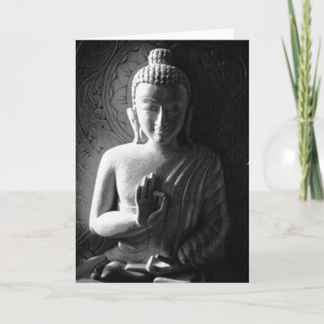 Carte Bouddha indien - noir et blanc (Devant)