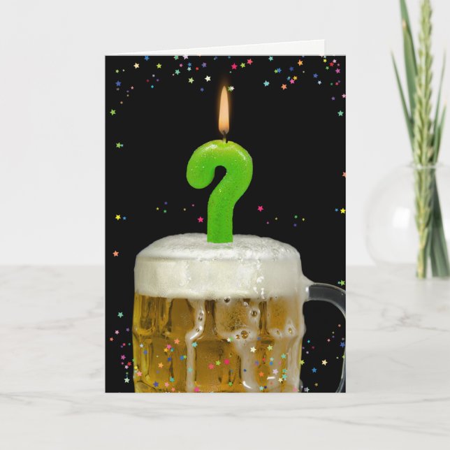 Carte bougie d'anniversaire de point d'interrogation (Devant)