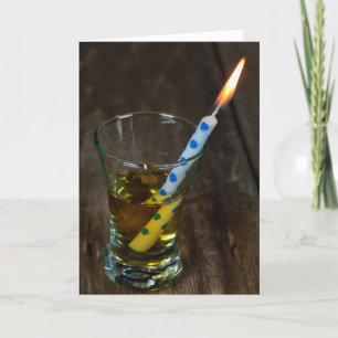 Carte bougie d'anniversaire en verre tourné