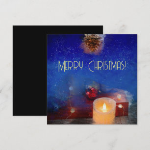 Carte Bougie dans la nuit de Noël
