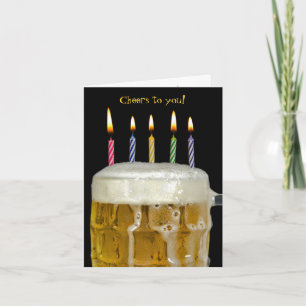 Carte Bougies d'anniversaire en bière