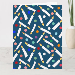 Carte Bougies d'anniversaire et pois