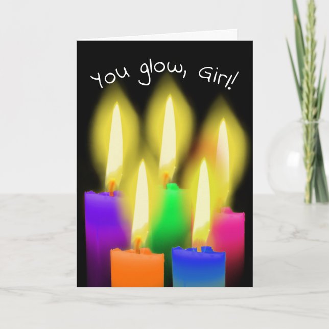 Carte Bougies D'Anniversaire Sur Noir (Devant)