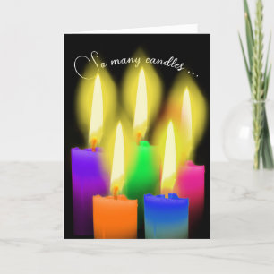 Carte Bougies D'Anniversaire Sur Noir