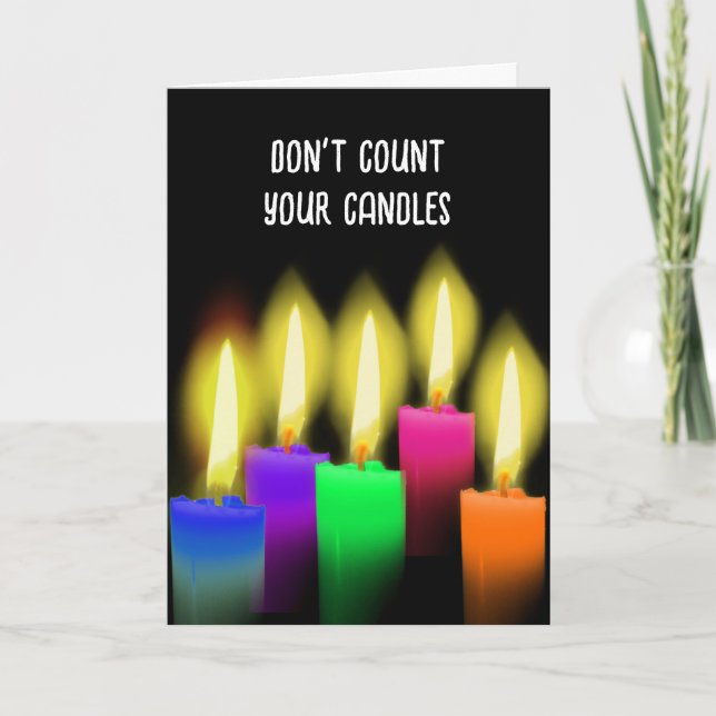 Carte Bougies D'Anniversaire Sur Noir (Devant)