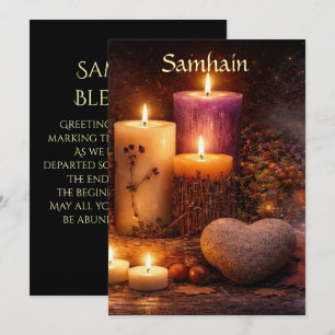 Carte Bougies de bénédiction de Samhain belles Rock Hear