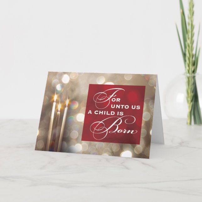 Carte Bougies de Noël Enfant chrétien religieux (Devant)