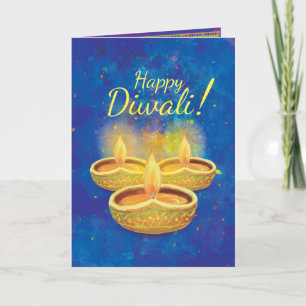 Carte Bougies illuminating heureuses de Diwali saluant