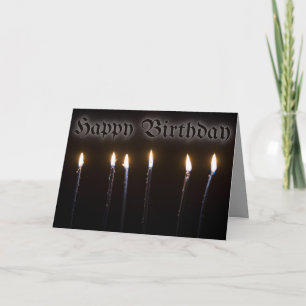Carte Bougies noires Halloween Anniversaire