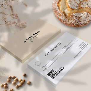 Carte Boulangerie Chef Qr Code Bold Police Logo Certific