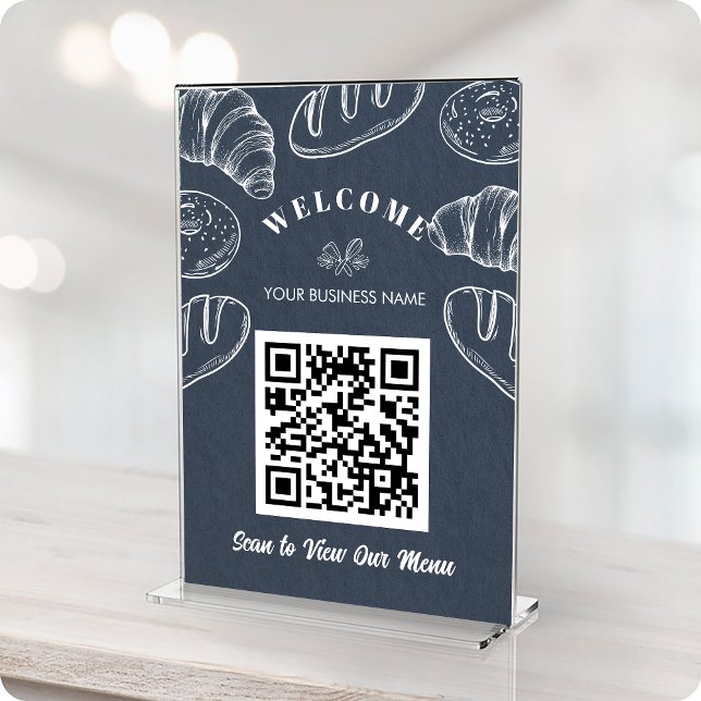 Carte Boulangerie sans contact Code QR ScanToOrede (Contactless QR Code ScanToOreder Menu Bakery Card)