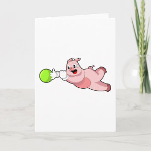 Carte Boule de bowling de quilles de cochon