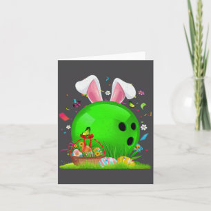 Carte Boule de bowling Ns oreilles de lapin Jour de Pâqu