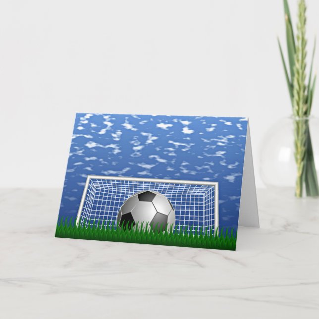 Carte Boule de football et filet, design populaire, (Devant)
