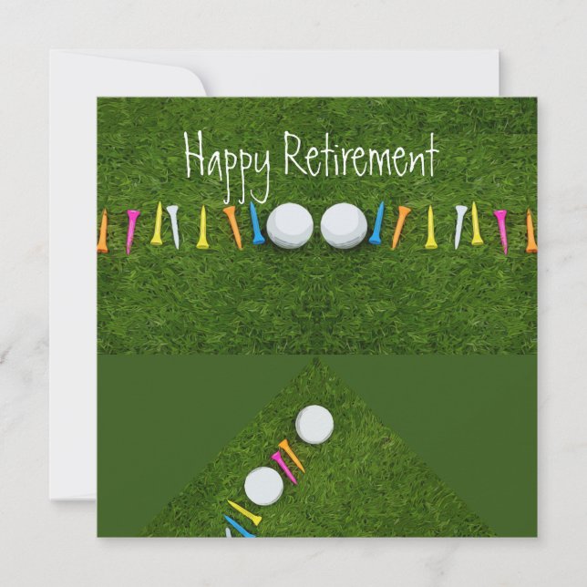 Carte Boule de golf avec tee Happy Retirement (Devant)