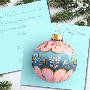 Carte Boule de Noël festive et élégante
