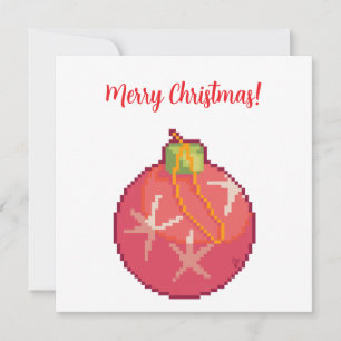 Carte Boule de Noël joyeuse, Pixelart, Pixel Art 