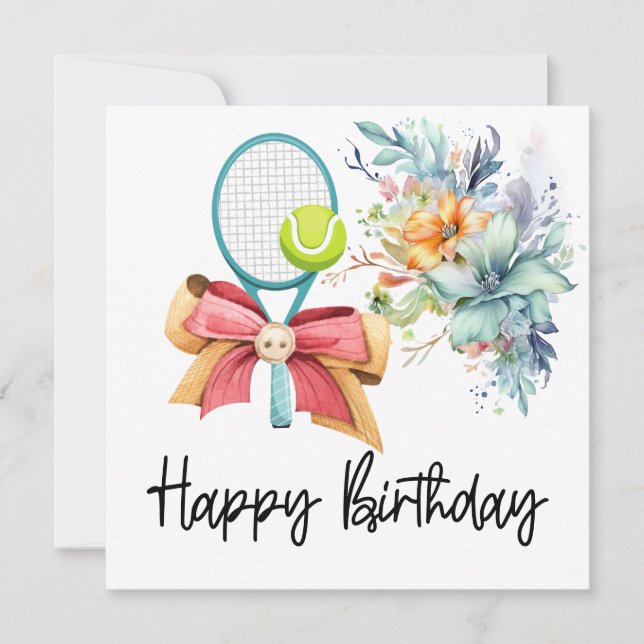 Carte Boule de tennis avec beaucoup de fleur pour la car (Devant)