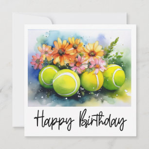 Carte Boule de tennis avec beaucoup de fleur pour la car