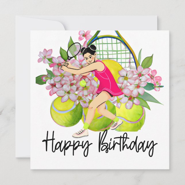Carte Boule de tennis avec beaucoup de fleur pour la car (Devant)
