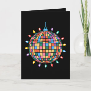 Carte Boule disco lumières de Noël Ornement Coloré Xmas