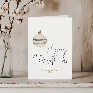 Carte Boule minimaliste d'ornement de Noël