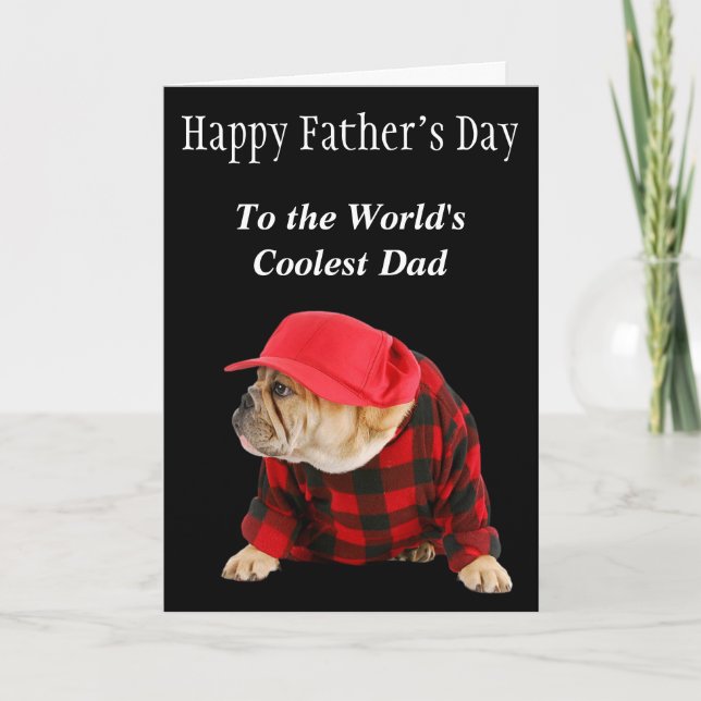 Carte Bouledogue anglais Papa le plus cool Fête des Père (Devant)