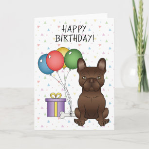 Carte Bouledogue français au chocolat Chien mignon Joyeu